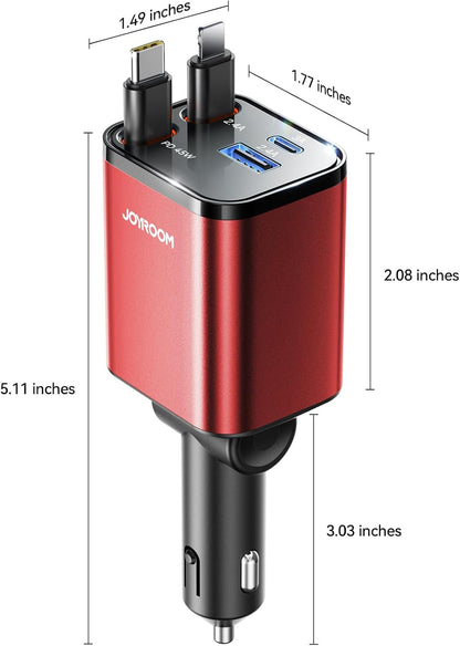 [2026 Ultra-compacto] JOYROOM Cargador retráctil para automóvil de...