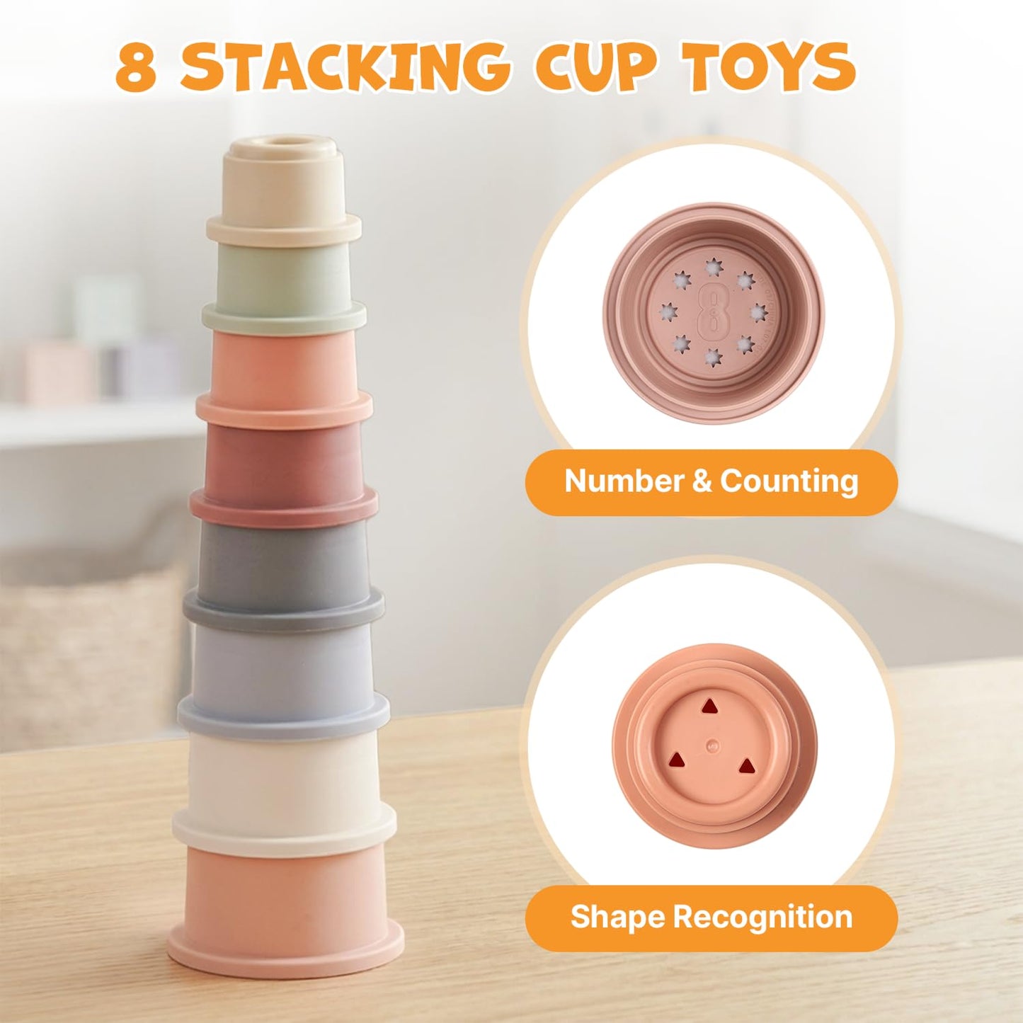 JoyCat Baby Toys 6-12 Months, Montessori Sensory Baby Toy Set with...