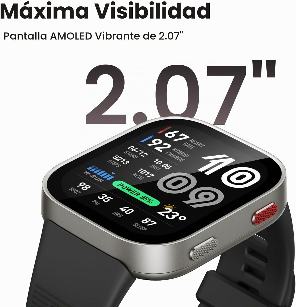 Amazfit Bip Max - Reloj inteligente de 1.969 in, pantalla AMOLED de...