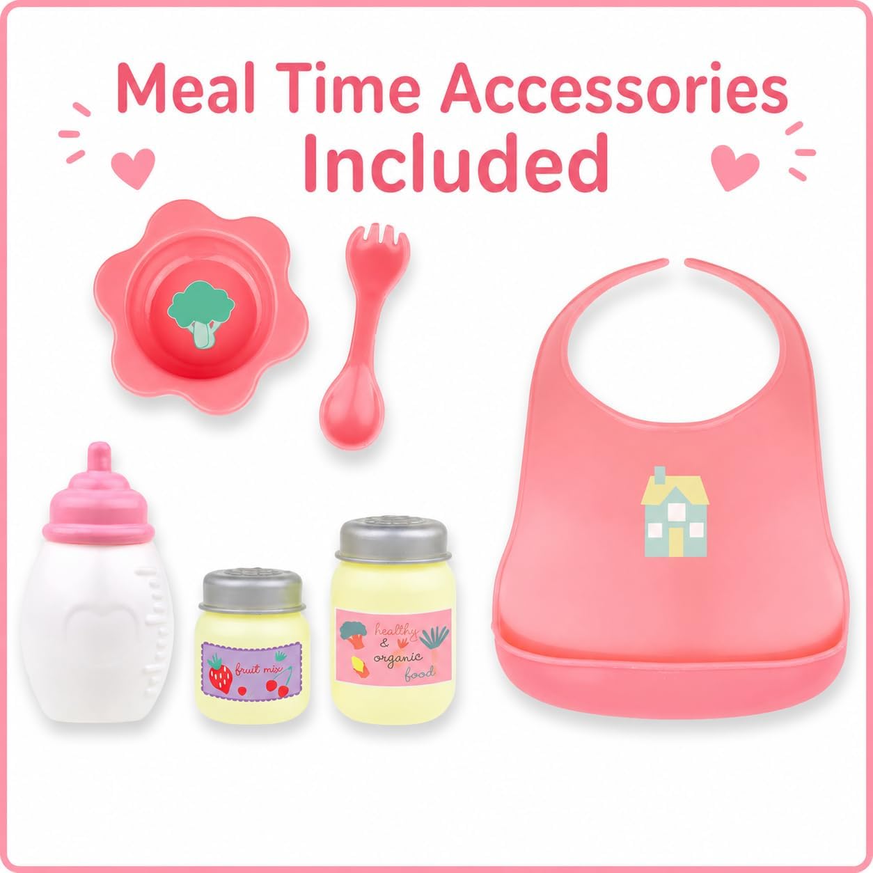 JC Toys - Cuna mecedora y accesorios para muñeca, perfectos para pe...