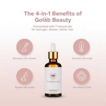 Golab Beauty Aceite para el cabello, tratamiento para el cuero cabelludo de romero, orgánico, vegano, crecimiento y reparación para puntas abiertas y tratamiento del cuero cabelludo seco