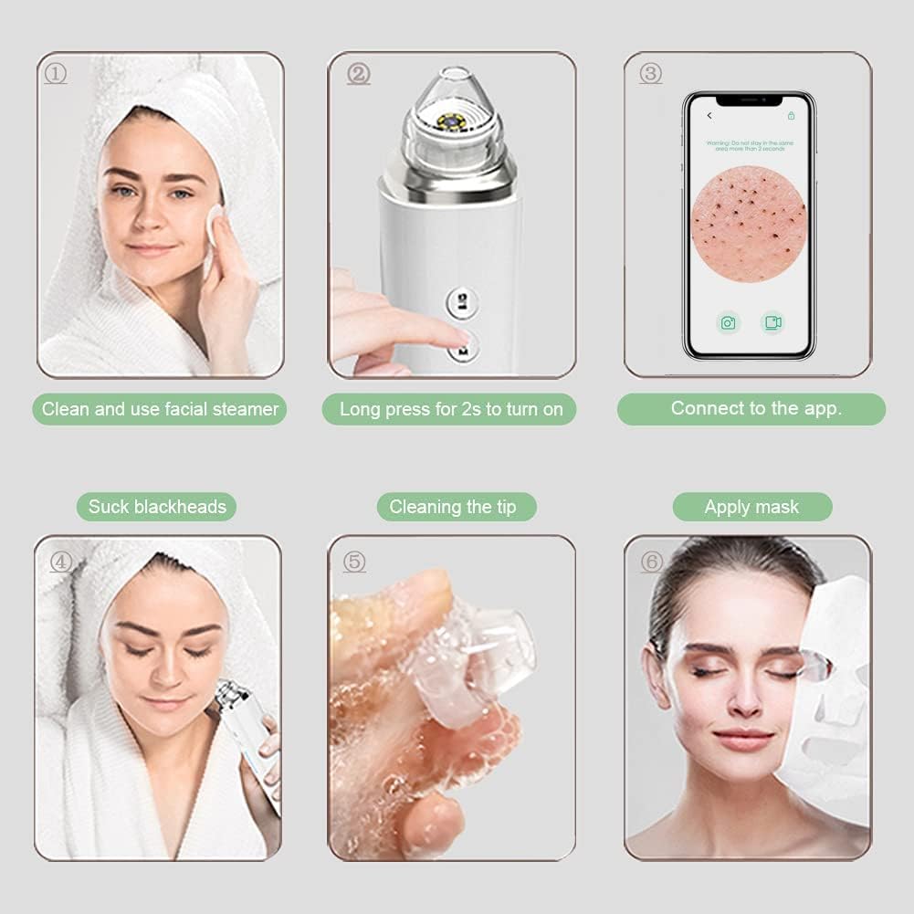 Aspirador de poros para eliminar puntos negros, limpiador facial vi...
