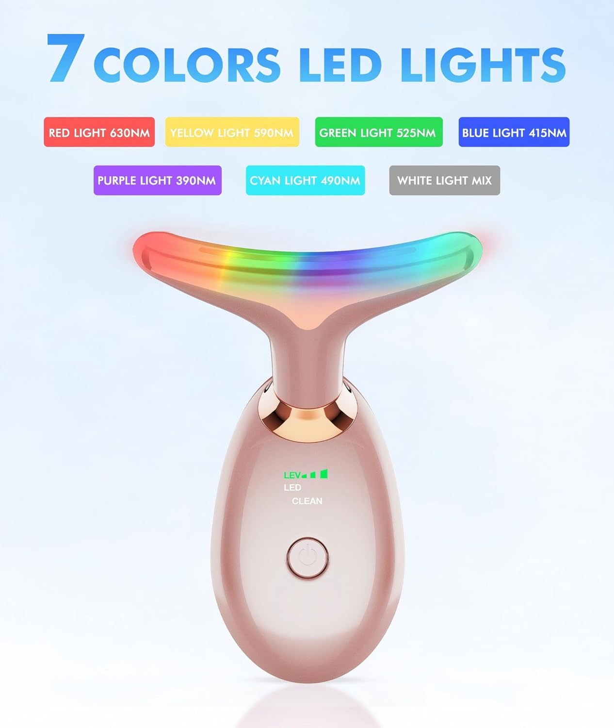 SDKWDH Terapia de Luz Roja para Cara y Cuello, Herramienta de Masaj...