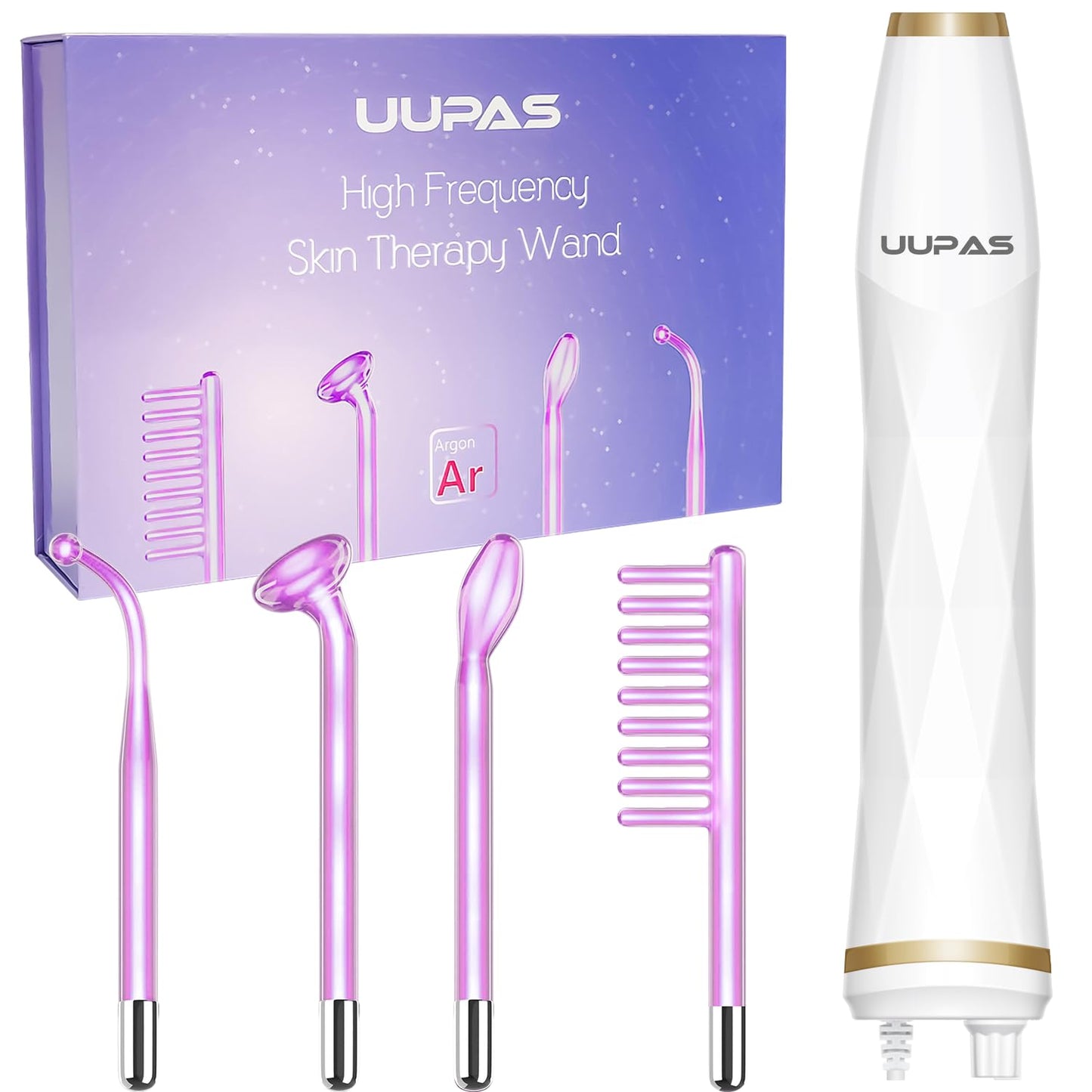 UUPAS Máquina facial de alta frecuencia de la varita de la cara de...