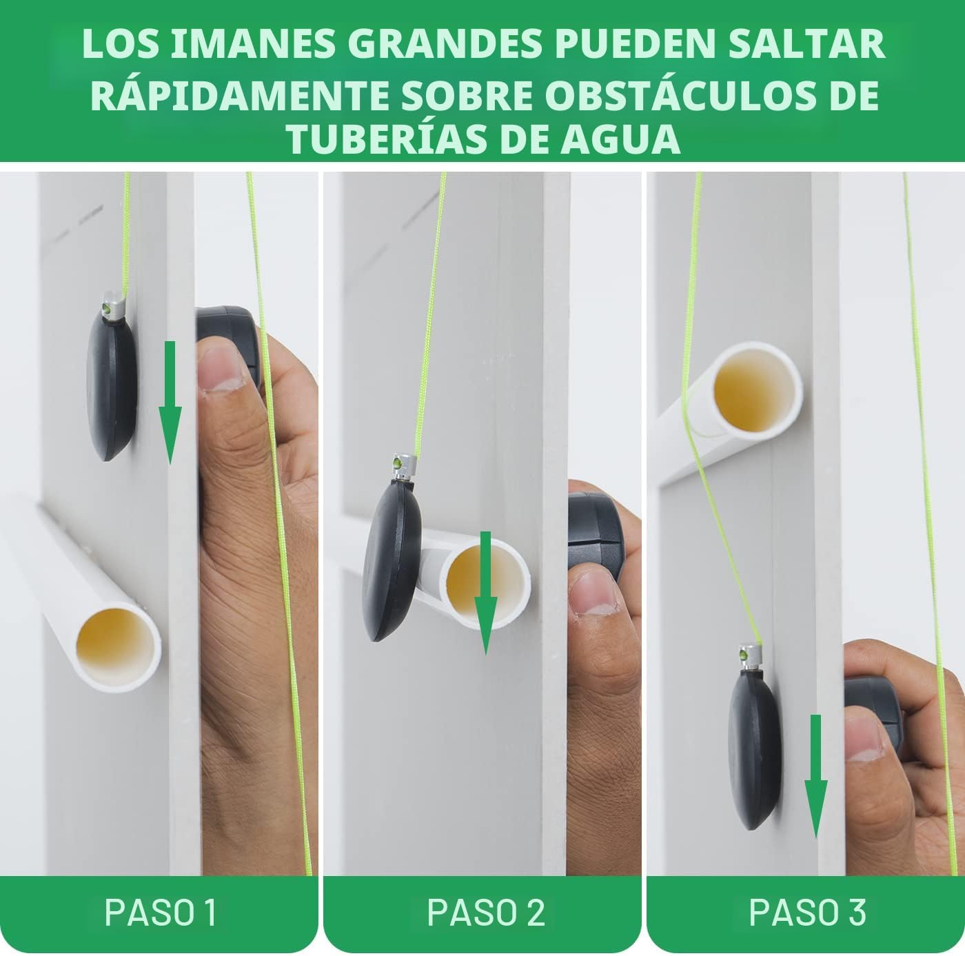 Zezzo Tirador de cable magnético Wiremag, herramienta de extracción...
