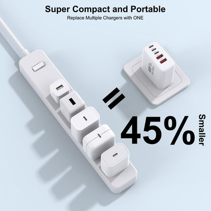 3 Pack Cargador Apple 17 Pro Max de Carga Rápida, Bloque de Carga de Pared USB C Multipuerto 60W PD 5 en 1 de Carga Rápida, Cubo de Enchufe de 16 Puertos de Carga Rápida para iPhone 17 Air/16/16e/16