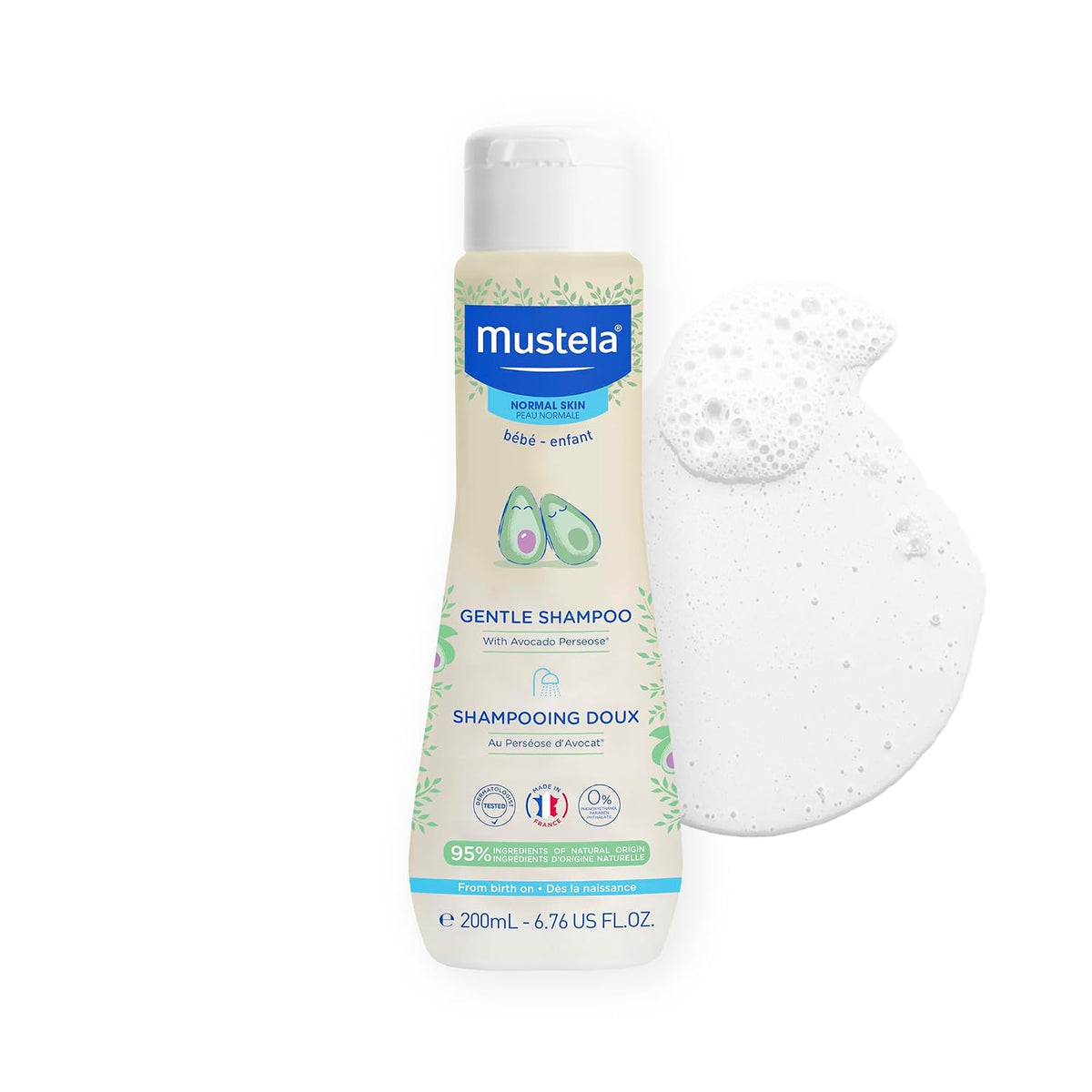 Mustela Baby - Champú suave con aguacate natural, cuidado del cabel...