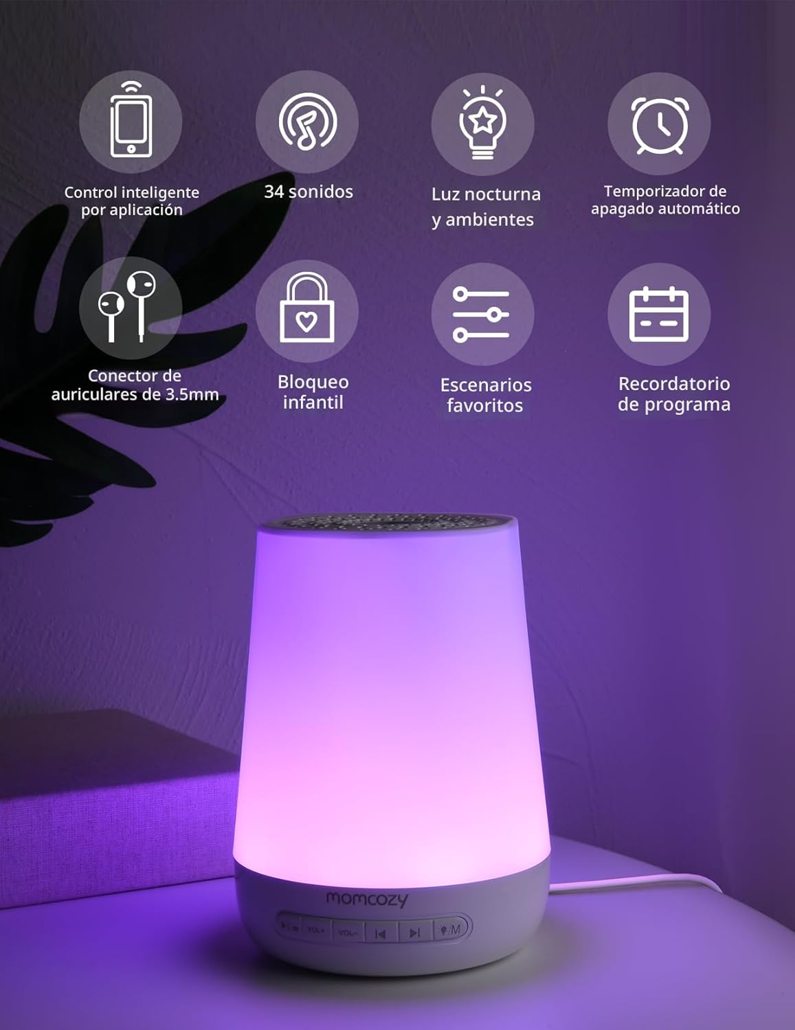 Momcozy - Máquina de sonido para bebés, máquina de ruido blanco par...