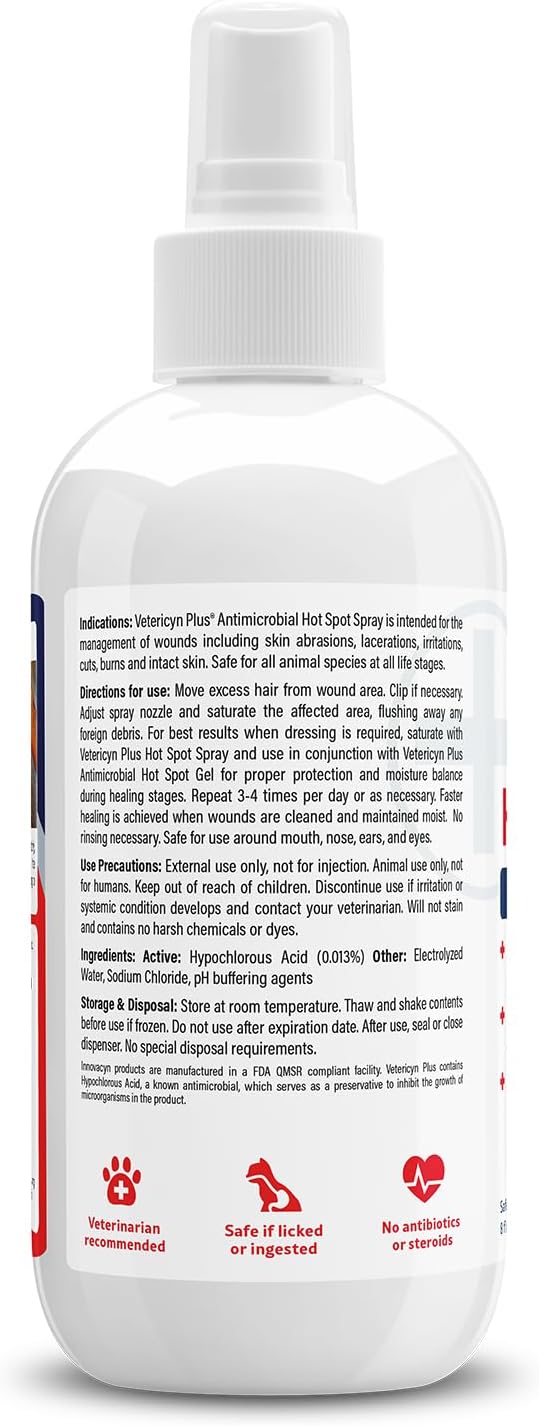 Vetericyn Spray Plus Hot Spot para las llagas e irritaciones de la...