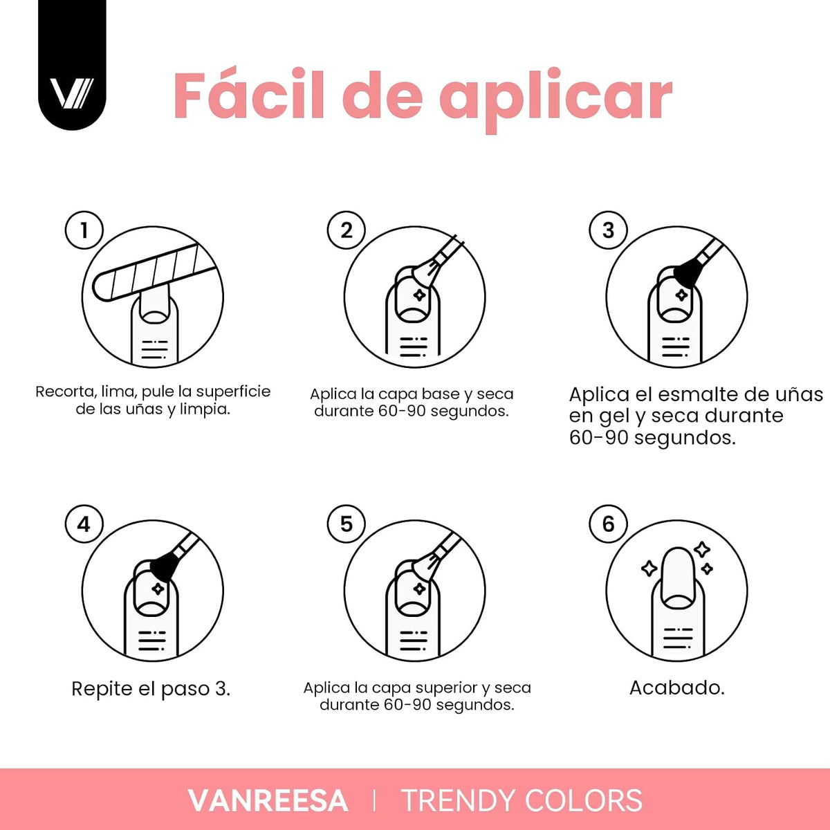 VANREESA Juego de 24 esmaltes de uñas de gel de gelatina, suave, bl...