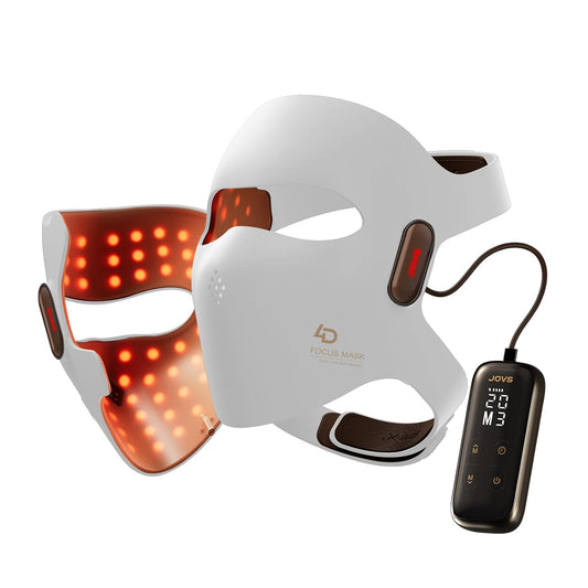 JOVS Máscara de terapia de luz láser para cara (blanco)