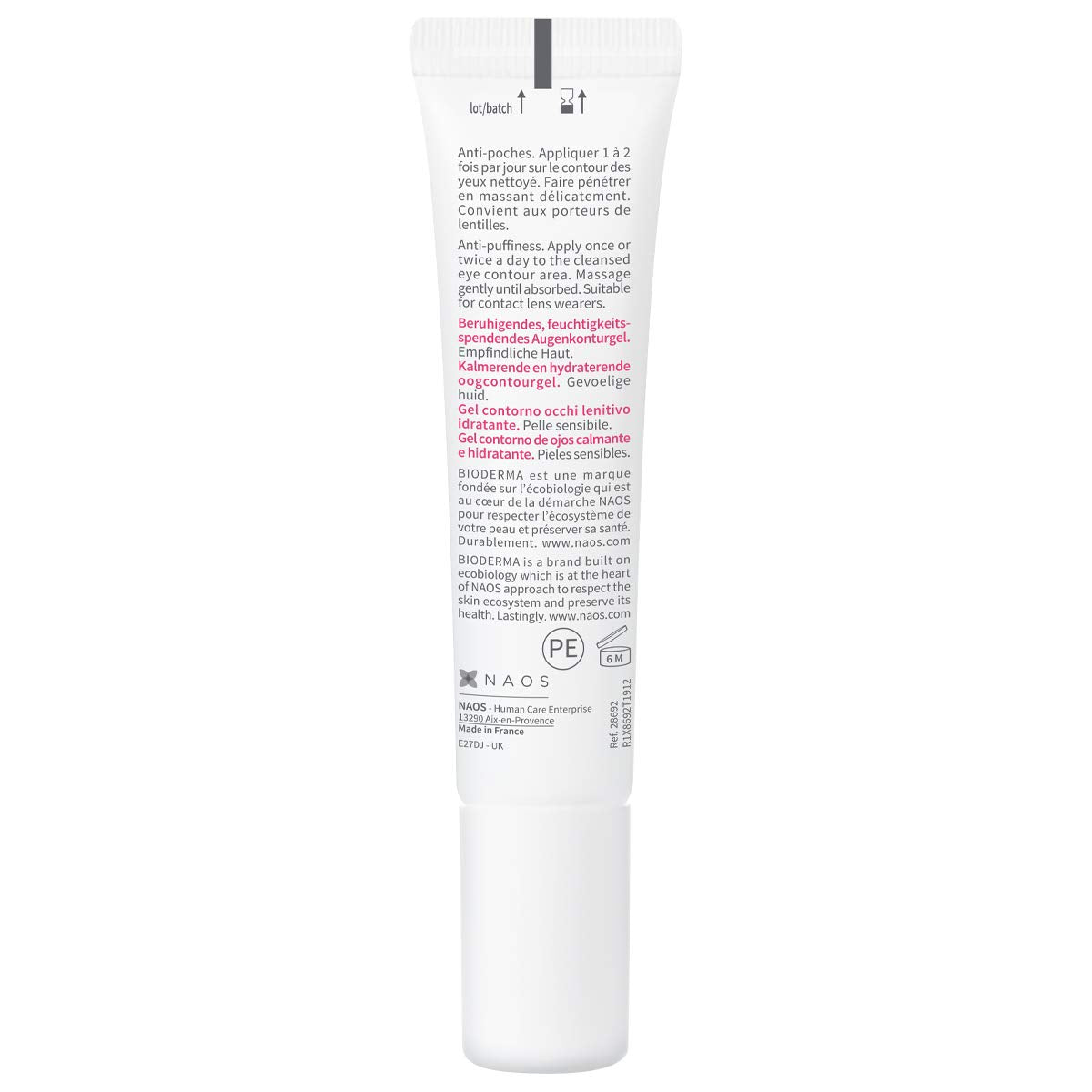Bioderma - Gel de ojos - Sensibio - Hidratante y reduce visiblemente las líneas finas - Calmante de la piel - Gel de ojos para pieles sensibles