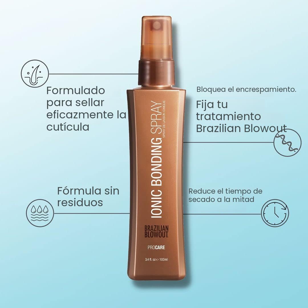 Brazilian Blowout Spray de unión iónico 3.4 fl oz | Helps Extend Sm...