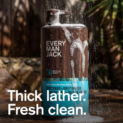 Every Man Jack Coconut + Driftwood Gel de baño para hombre para tod...