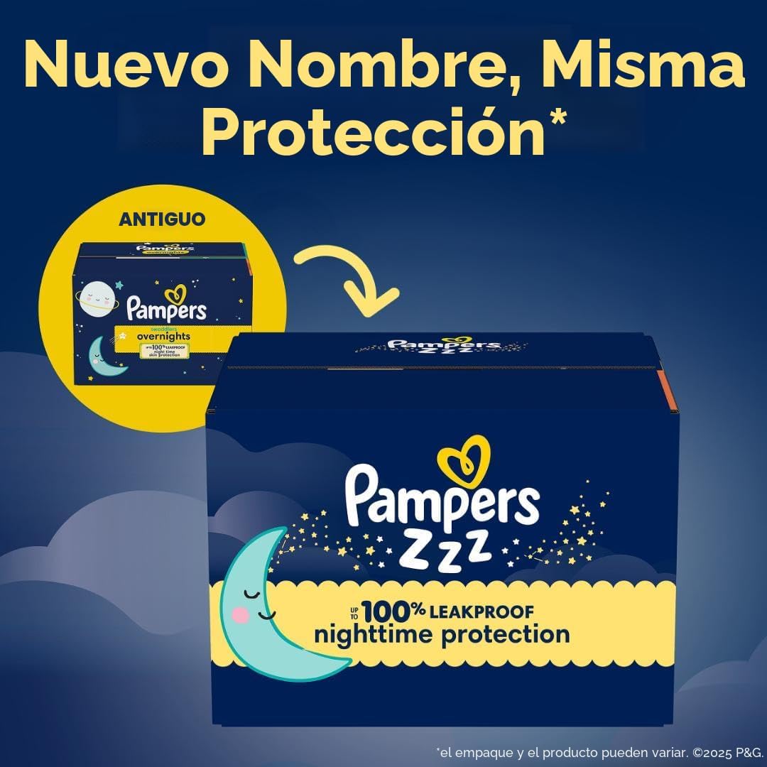 Pampers ZZZ Pañales Nocturnos, Talla 7 (41+ libras), 36 Unidades, P...