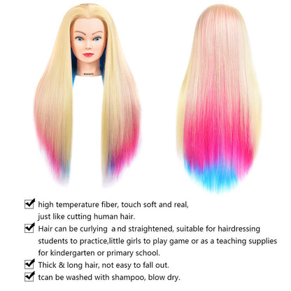 Morris - Cabeza de maniquí de 71 cm para cosmetología con cabello s...