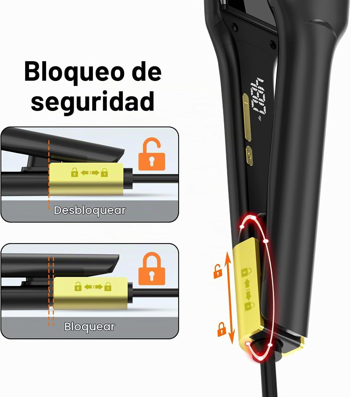 UKLISS MCH - Plancha de pelo 2 en 1, placas de 1.75 pulgadas de anc...