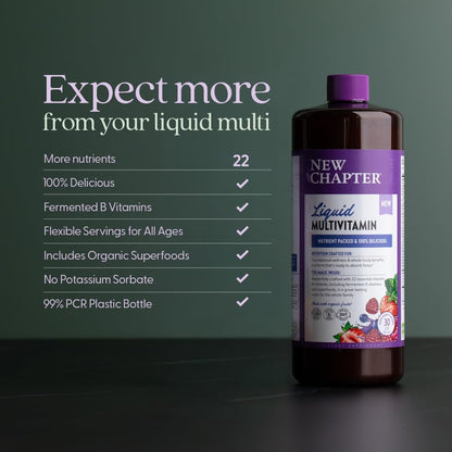 New Chapter Multivitamínico Líquido + Suplemento Mineral para Benef...
