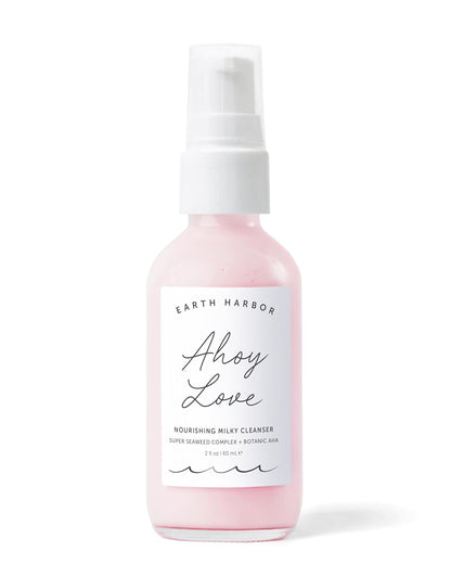Earth Harbor AHOY LOVE Crema Nutritiva Limpiadora - Limpia sin pelar e hidrata | Hibisco + extracto de algas marinas + jugo de aloe | 100% vegano y botánico | 2 onzas