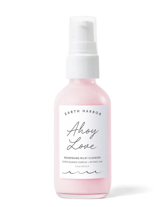 Earth Harbor AHOY LOVE Crema Nutritiva Limpiadora - Limpia sin pelar e hidrata | Hibisco + extracto de algas marinas + jugo de aloe | 100% vegano y botánico | 2 onzas