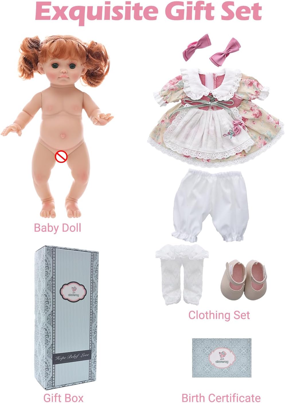 Cloveray Baby Doll, 12 Inch Realistic Reborn Toddler Real Life Baby...