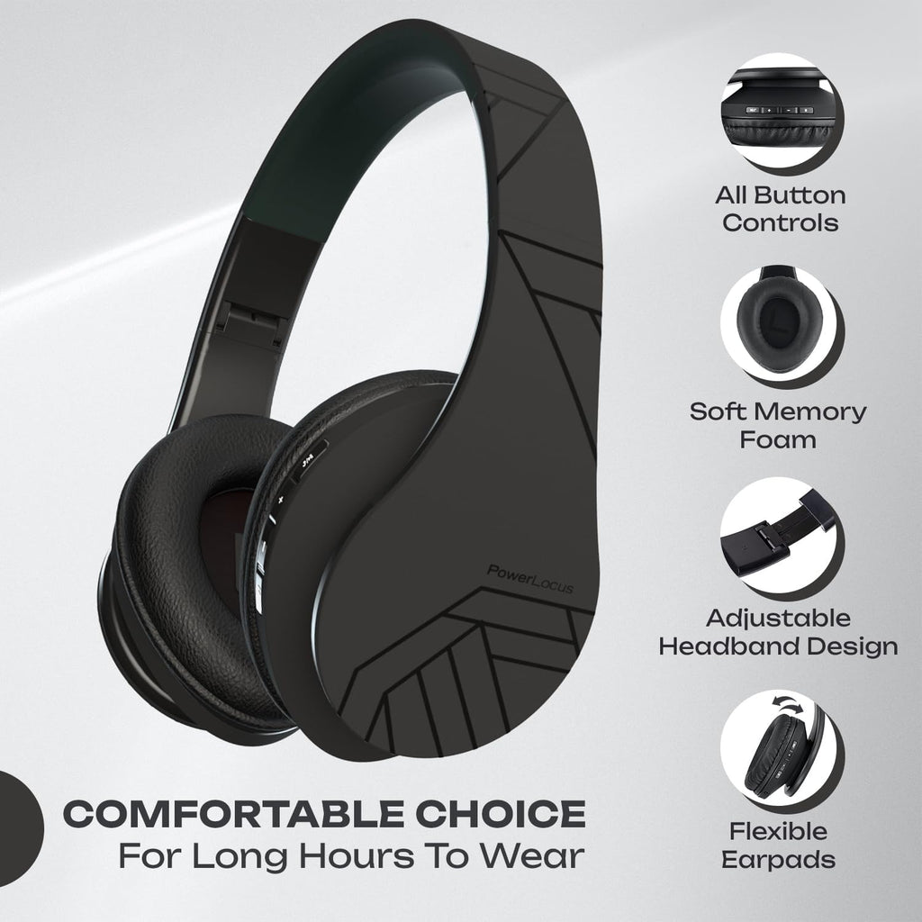 PowerLocus - Audífonos Bluetooth sobre las orejas, auriculares inal...