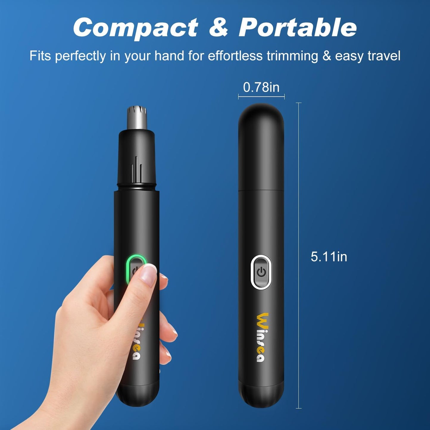 Cortadora de pelo de nariz de precisión: recorte eléctrico seguro y eficiente de 360°, recargable por USB, impermeable, para la nariz, las orejas, las cejas y la barba