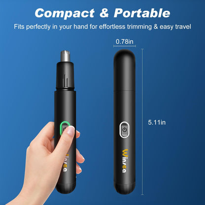 Cortadora de pelo de nariz de precisión: recorte eléctrico seguro y eficiente de 360°, recargable por USB, impermeable, para la nariz, las orejas, las cejas y la barba