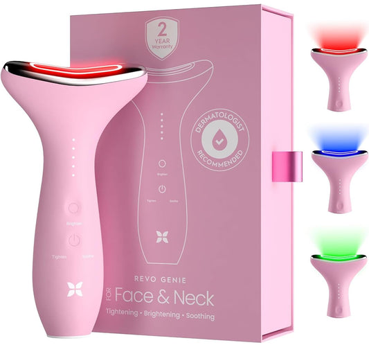 REVO Genie Masajeador facial para cara y cuello, dispositivo de est...