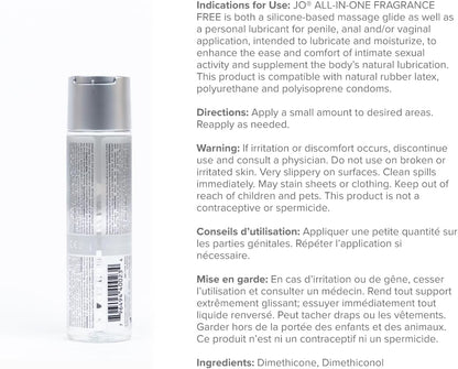 JO Aceite de masaje de silicona todo en uno \u2013 Lubricante perso...