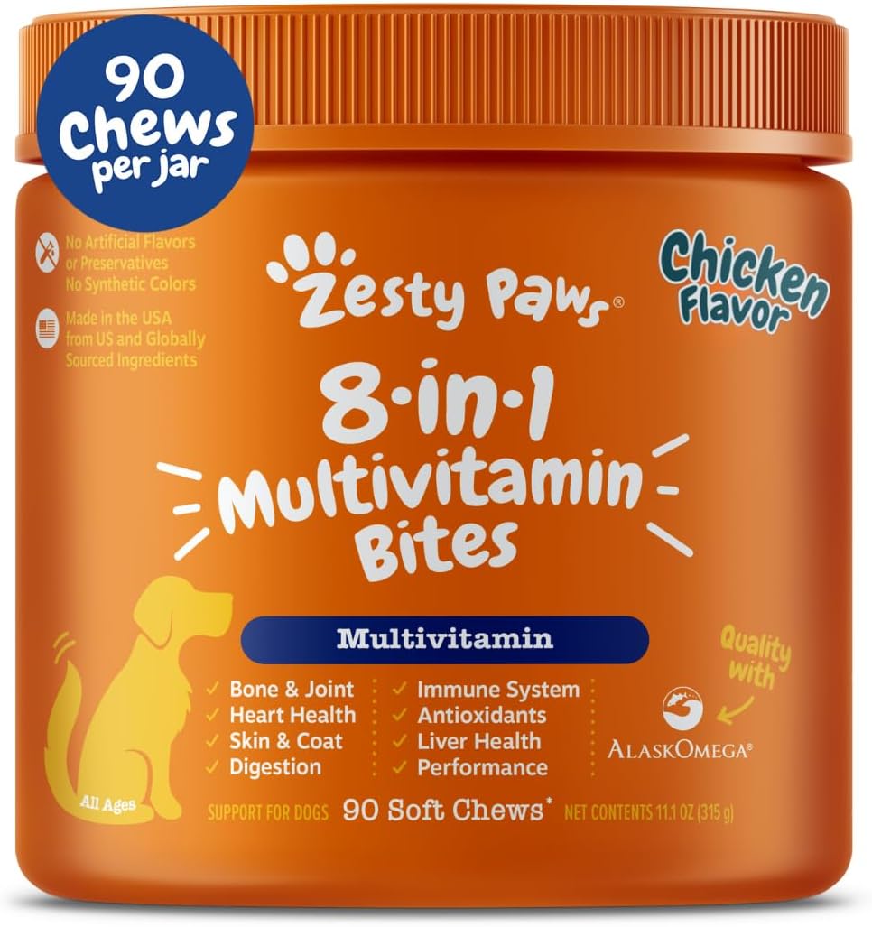 Zesty Paws Multivitamínico para perros \u2013 Glucosamina y condroi...