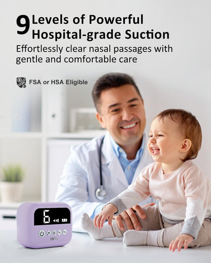 HEYVALUE Aspirador nasal para bebé, succión nasal de grado hospital...
