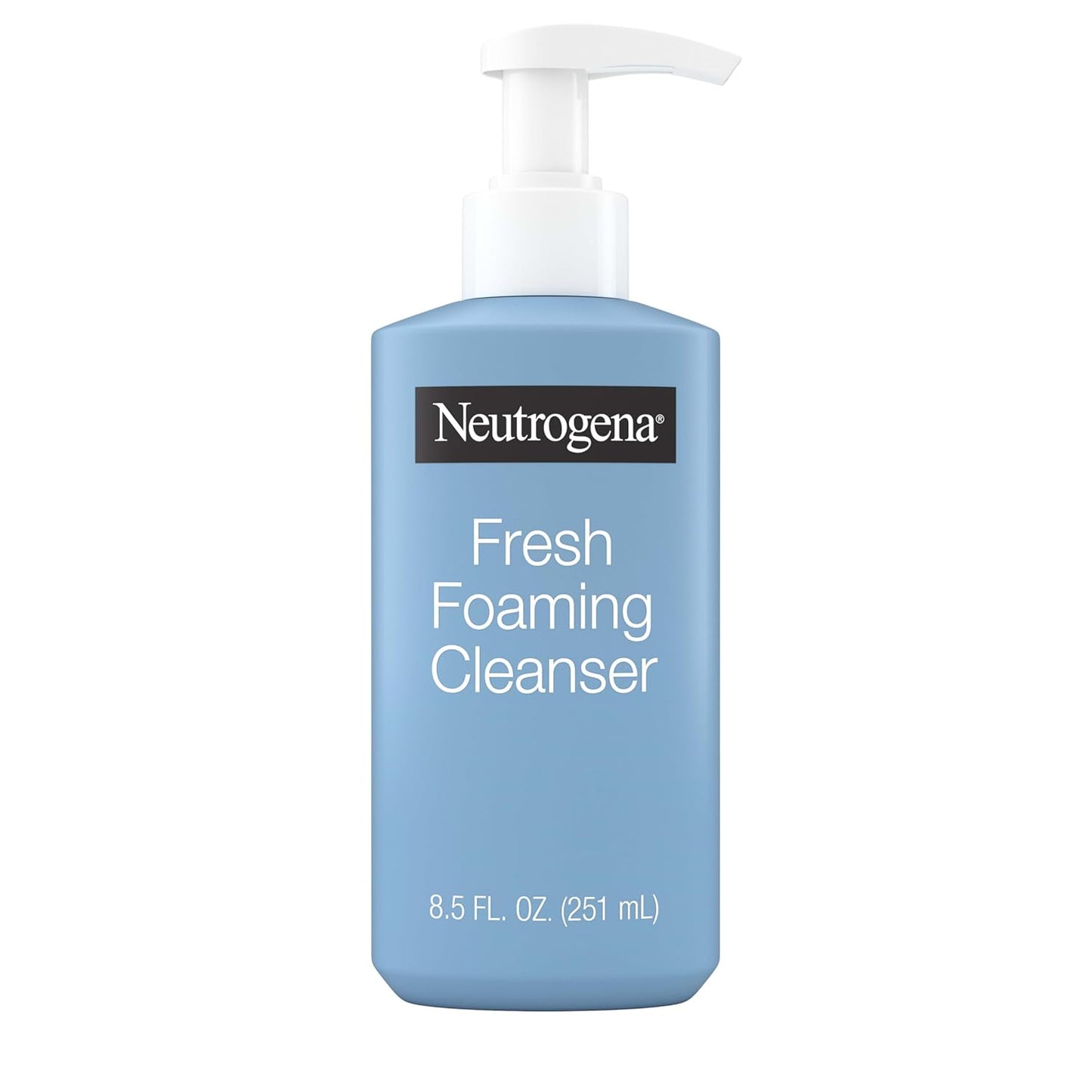 Neutrogena Limpiador facial de espuma fresca, removedor de maquillaje todo en uno para piel normal a grasa, limpia profundamente y elimina el maquillaje impermeable, sin jabón, no comedogénico, 8.5