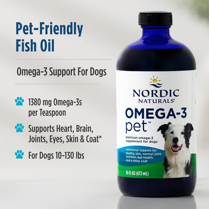 Nordic Naturals Omega-3 para mascotas, sin sabor, 16 onzas, 1380 mg...