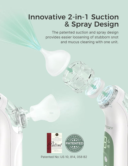 Momcozy BreezyClear™ Aspirador nasal eléctrico 2 en 1 para bebé con...