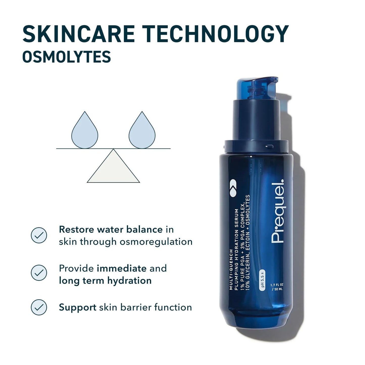 Suero de Hidratación Multi-Saciadora Prequel Skin para Rostro. Suero Facial Hidratante Intensivo para Mujeres con Complejo PGA y Aglutinantes de Humedad. Hidratación Profunda para Piel Seca y Sensible