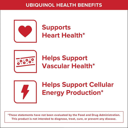 Qunol Mega Ubiquinol CoQ10 Suplemento natural de C0Q10 solubre en a...