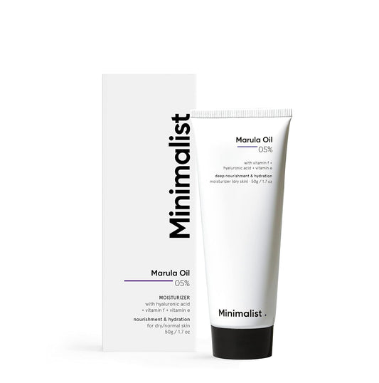 Minimalist - Hidratante facial para piel seca | 5% de aceite de marula con ácido hialurónico para una nutrición e hidratación profunda | Hidratante facial | Para mujeres y hombres | 1.7 oz / 50 g