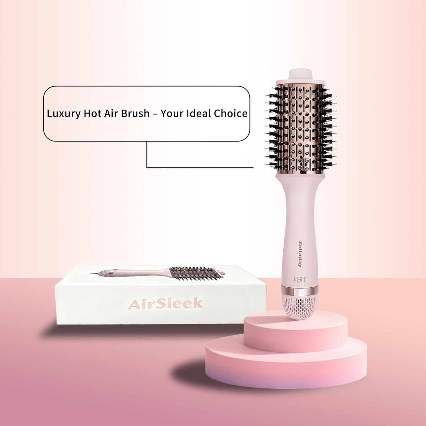 Cepillo secador de pelo iónico 4.0, ligero secado 3 veces más rápido, cepillo de soplado 5 en 1 para más brillo, rizos y volumen, cepillo de titanio para cabello caliente más suave, antiencrespamiento