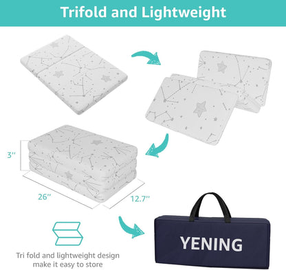 YENING Colchón plegable de 38 x 26 pulgadas, impermeable, para Pack...