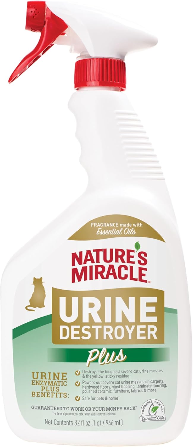 Nature\u2019s Miracle Urine Destroyer Plus para Gatos, 32 Onzas, Fó...