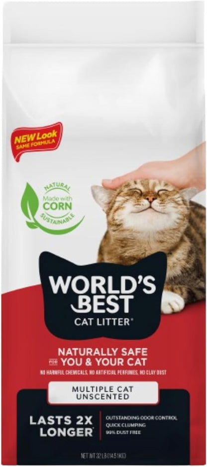 WORLD'S BEST CAT LITTER - Arena para múltiples gatos, sin perfu...