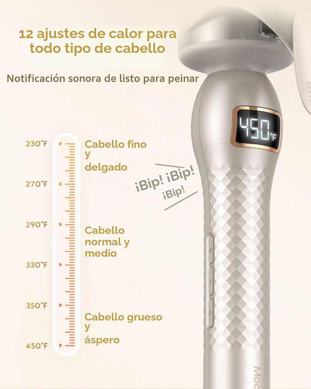 Rizador profesional de 2 pulgadas, varita rizadora de barril grande...