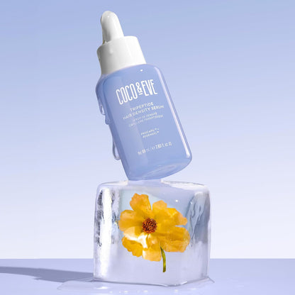 Coco & Eve Boost Therapy - Suero tripeptídico de densidad del cabello. Para cabello más grueso y lleno. Anti-pérdida de cabello y desprendimiento, tratamiento ligero para el cuero cabelludo con biotina y cafeína para volumen y restauración (2.03 onzas líq
