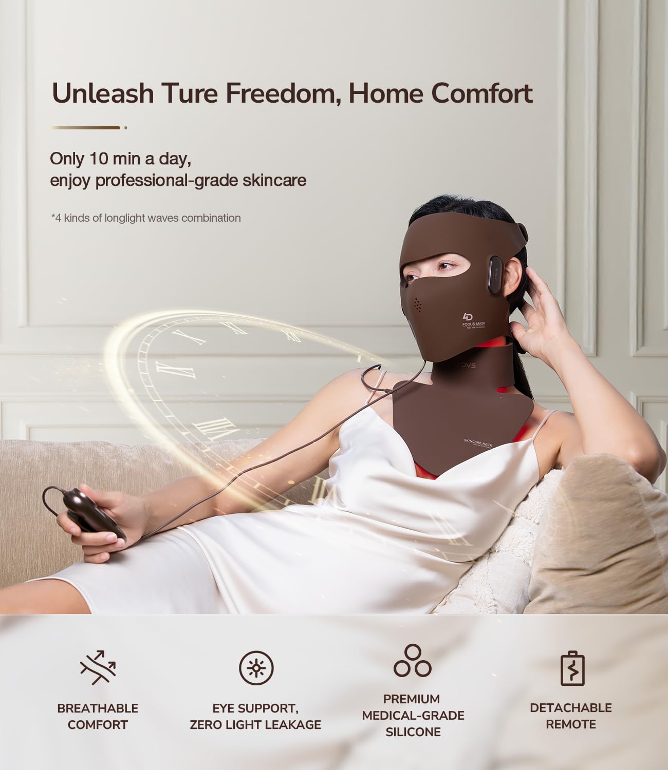 JOVS, máscara de terapia láser 4D para rostro, máscara facial de te...