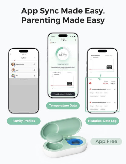 Momcozy Termómetro digital portátil para bebé, termómetro inteligen...