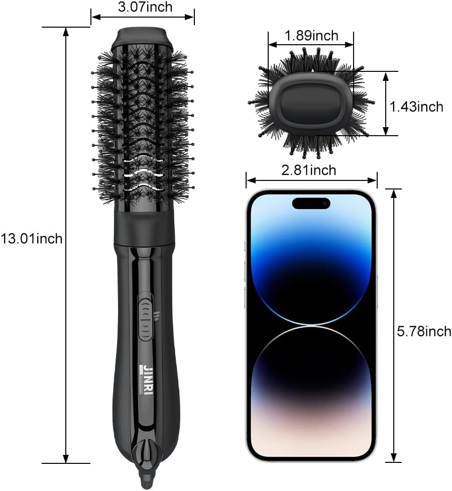 Moldeador y voluminizador de cerámica de aire caliente de un solo paso - Secador de pelo 3 en 1 iónico ligero de 1000 W, cepillo para rizar