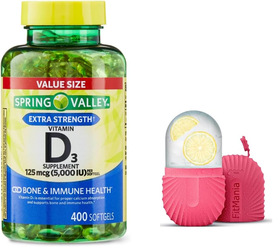 Cápsulas blandas de vitamina D3 Spring Valley, 125 mcg por cápsula,...