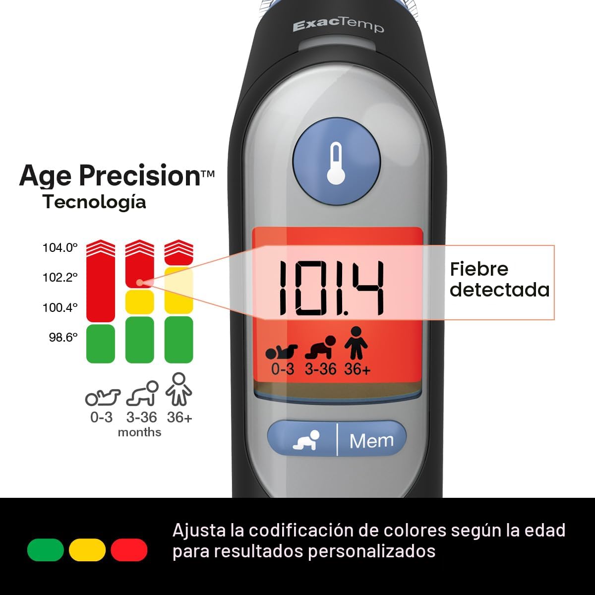 Braun ThermoScan 7 - Termómetro digital de oído para adultos, bebés...