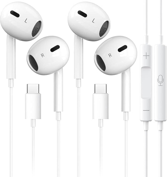 2 paquetes de auriculares USB C para iPhone 17 16, auriculares con...